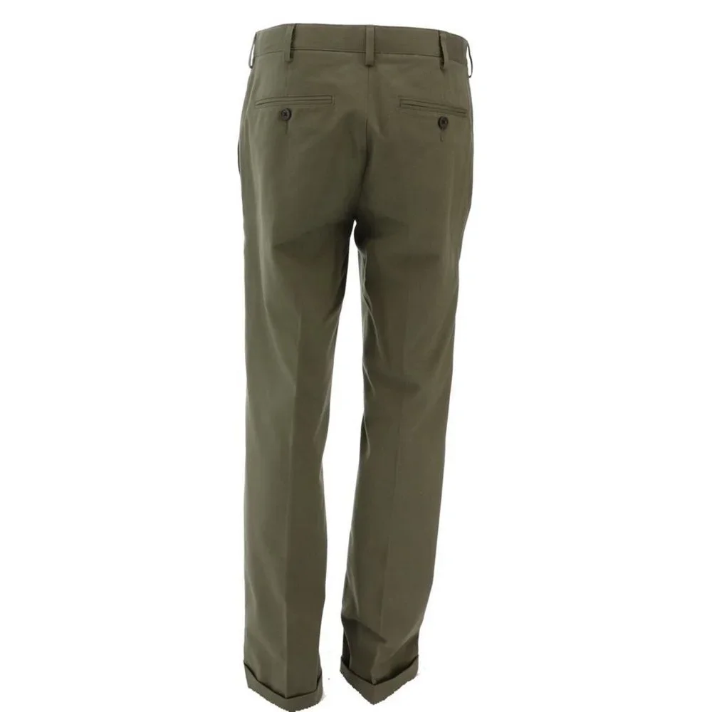 NWT‎ LANDS' END MEN'S TAILORED FIT NO IRON CHINO PANTS FOREST MOSS (GREEN) 37